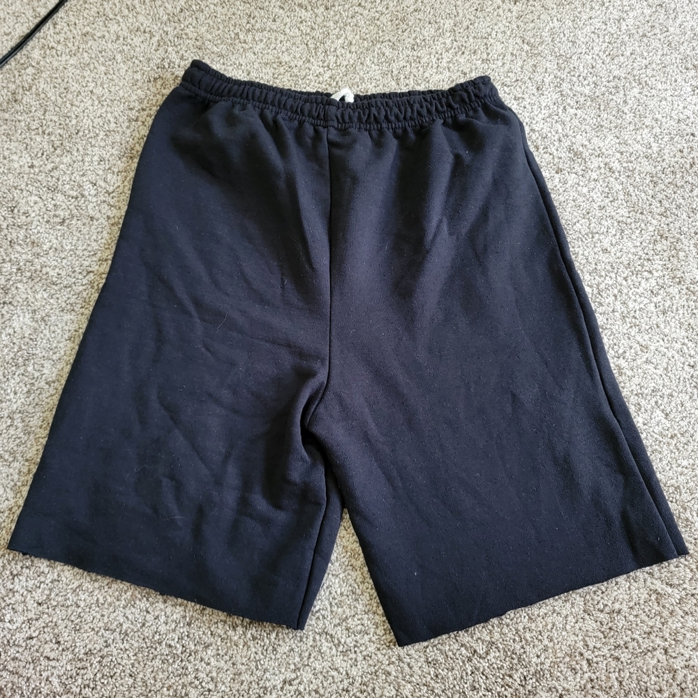 BOGO Gildan Black Unisex Sweat Shorts High Waisted Size Large